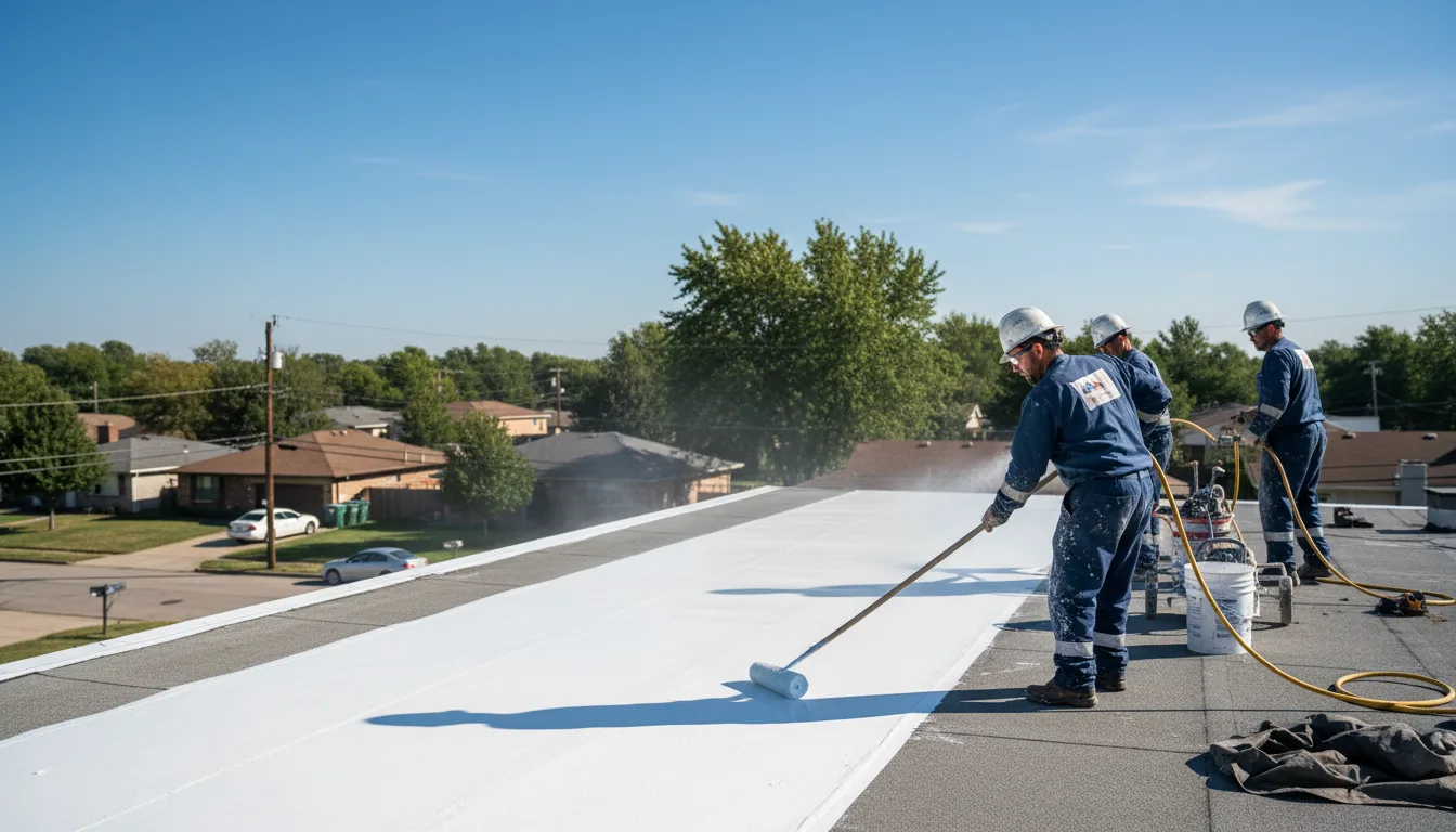 Commercial roof coating in Santa Anna, TX near me